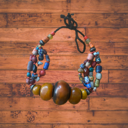 Chunky Amber With Semi-Precious Stone & Mauritanien Money Beads